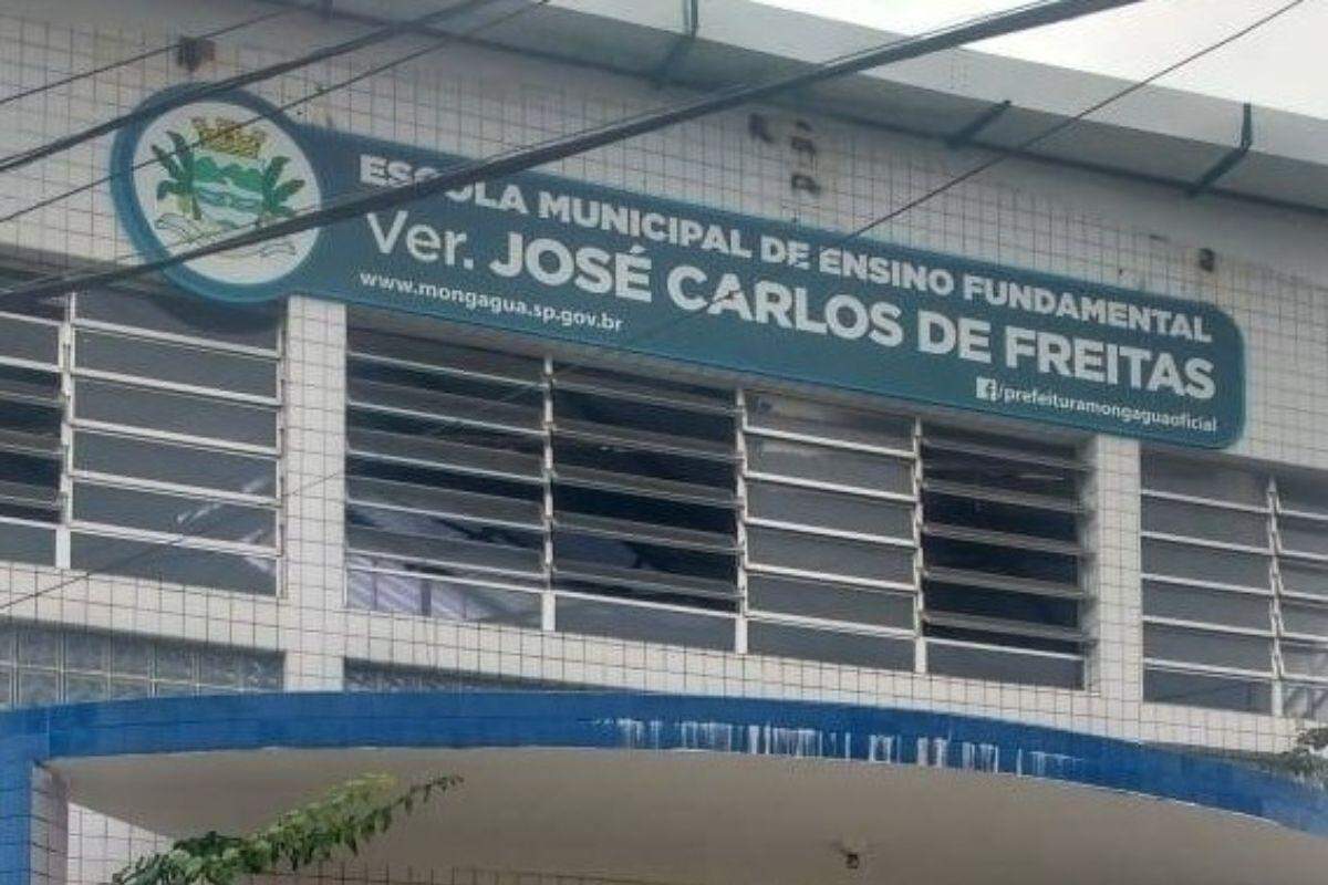 Vazamento ocorreu na escola Vereador José Carlos de Freitas, em Mongaguá