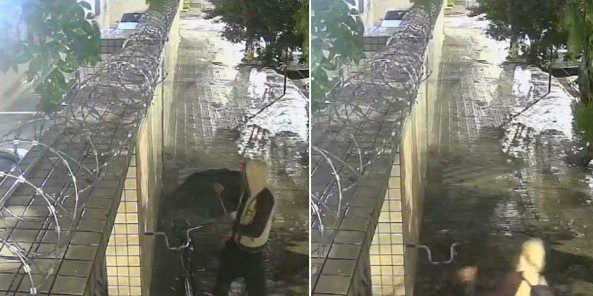 Suspeito foi flagrado por câmeras de monitoramento do prédio