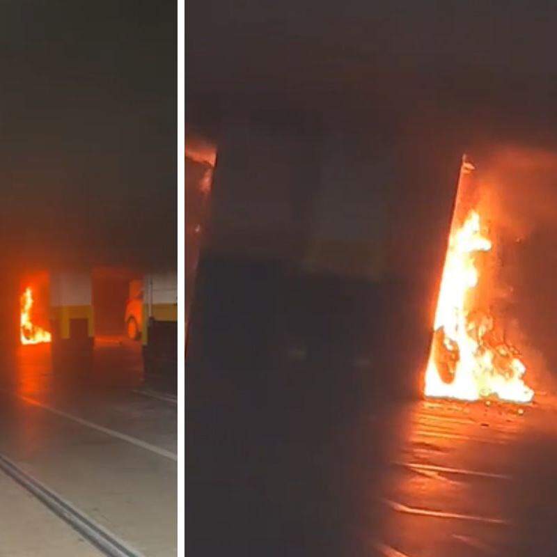 O fogo destruiu duas motos e danificou um carro em prédio do Marapé, em Santos