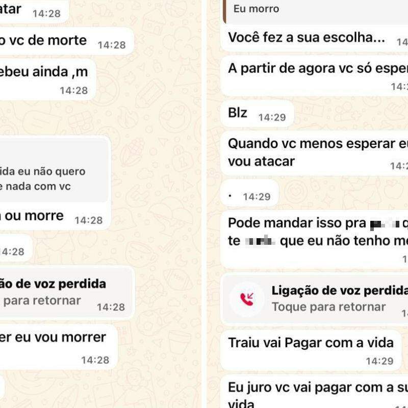 Agressor ameaçou a mulher de morte pelo WhatsApp e depois agrediu ela no trabalho dela