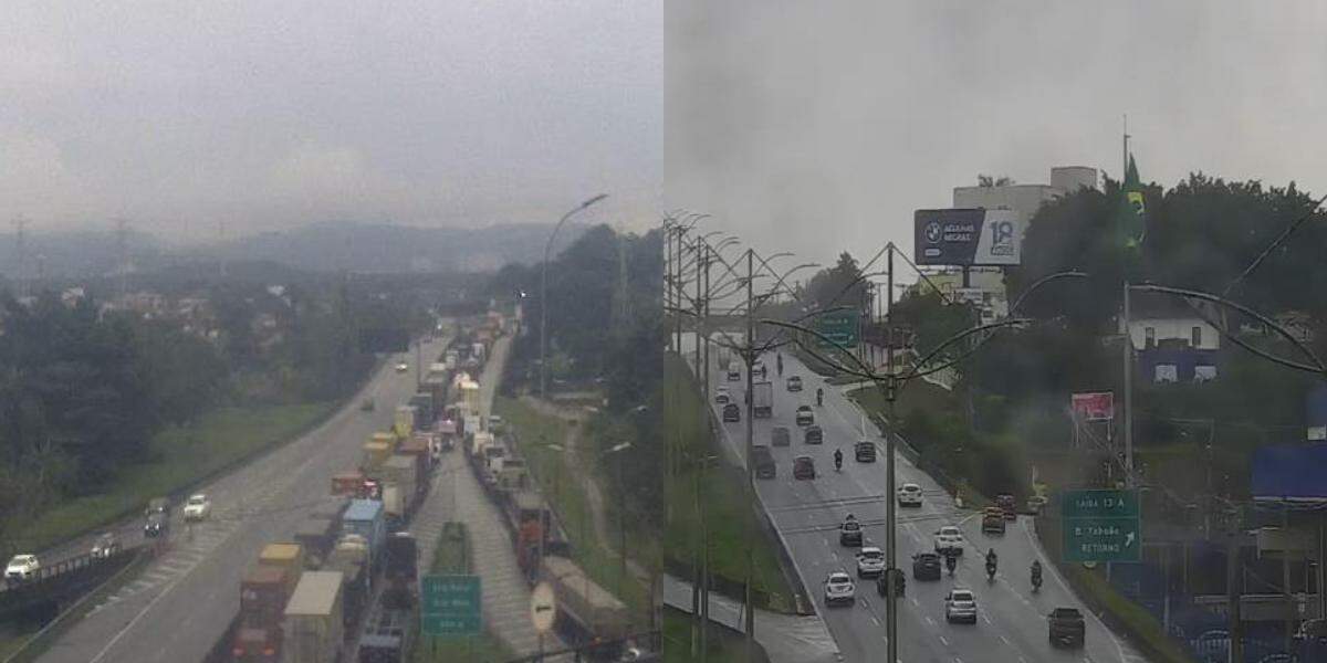 Motoristas encaram congestionamento na Baixada Santista na manhã desta quinta (21)