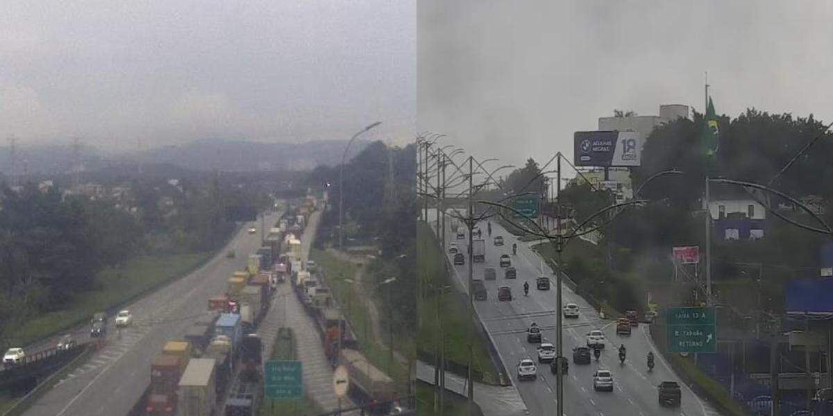 Motoristas encaram congestionamento na Baixada Santista na manhã desta quinta (21)