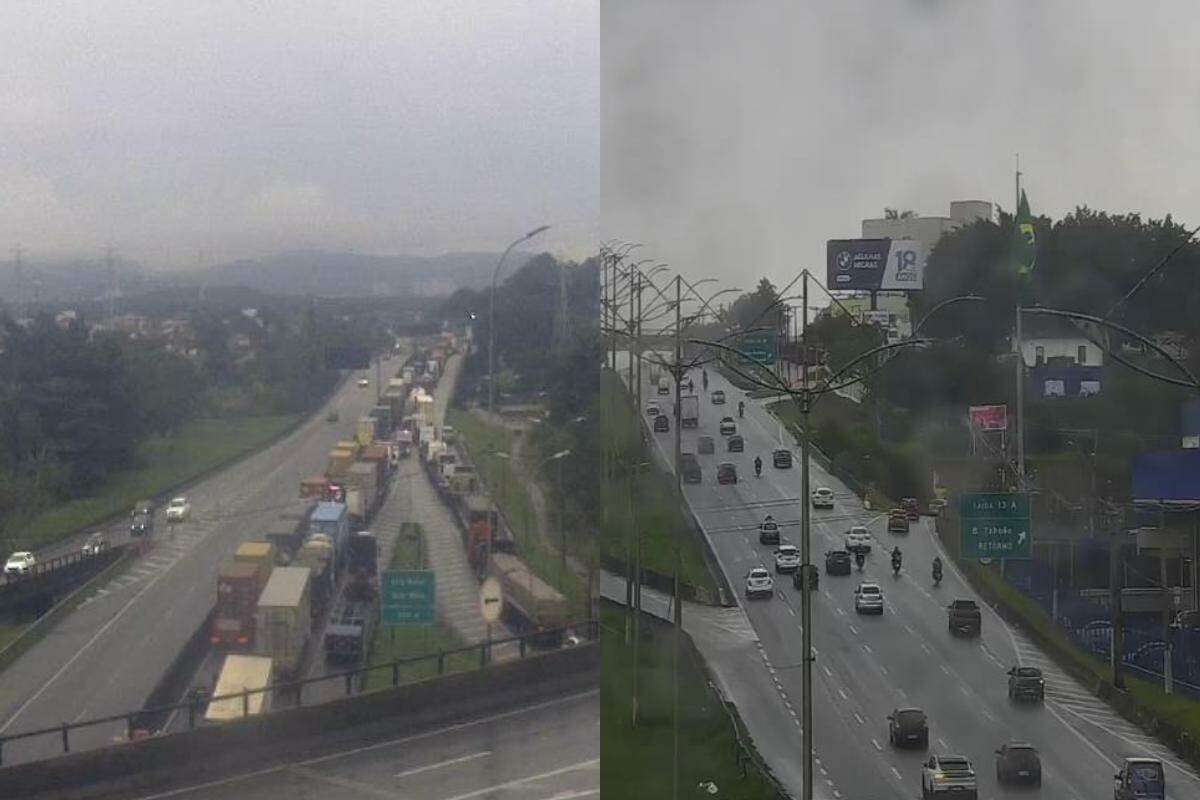Motoristas encaram congestionamento na Baixada Santista na manhã desta quinta (21)