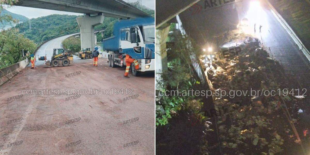 Ocorrência causou bloqueio da via, na altura de Cubatão
