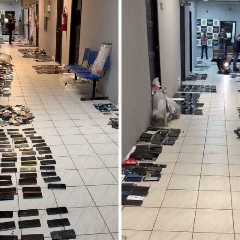 Mais de 8 mil celulares foram recolhidos e estão no Palácio da Polícia, em Santos