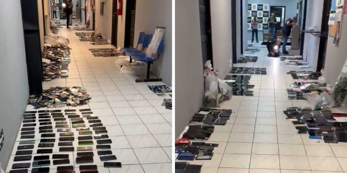 Mais de 8 mil celulares foram recolhidos e estão no Palácio da Polícia, em Santos