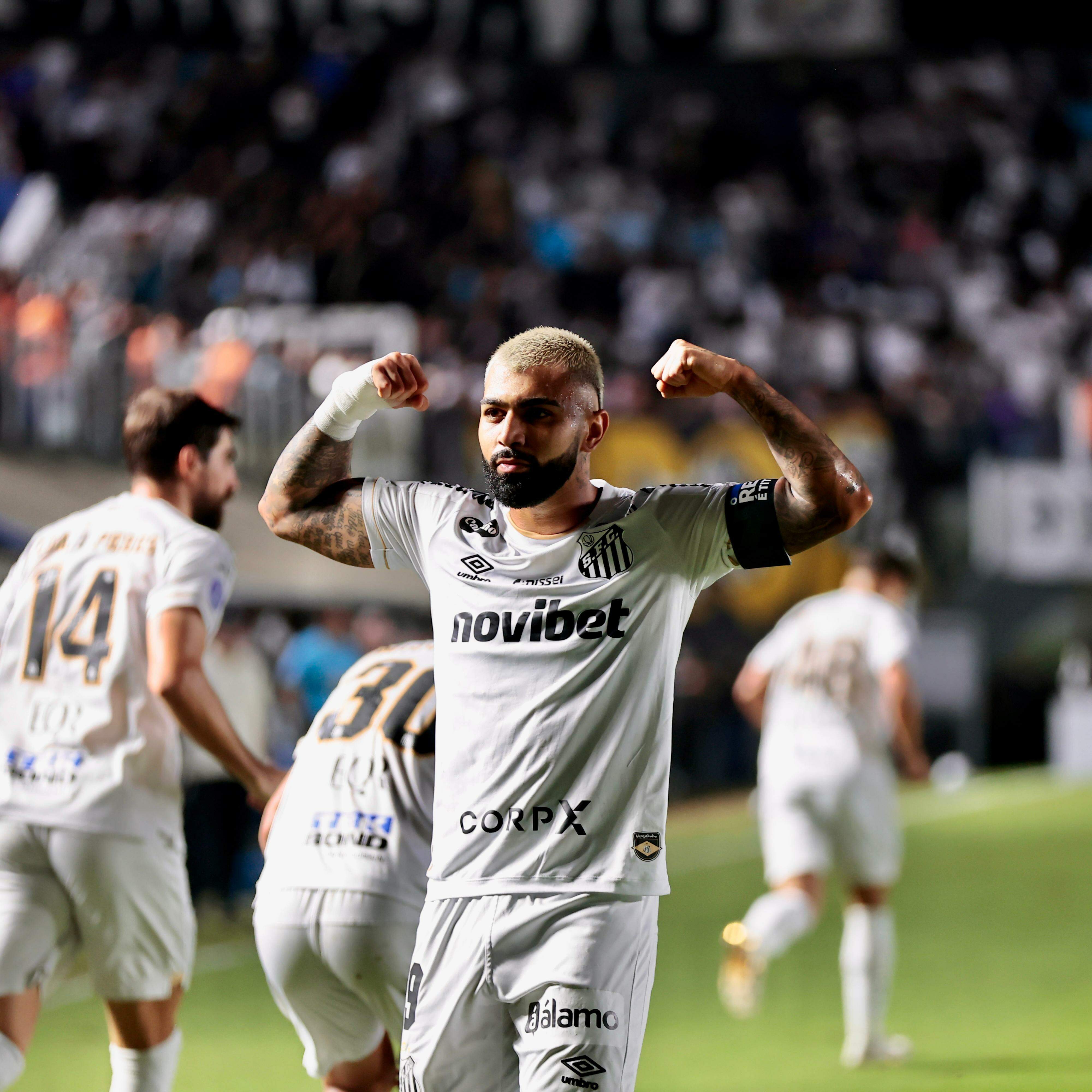 Gabigol marcou o primeiro para o Peixe, aos 14 minutos
