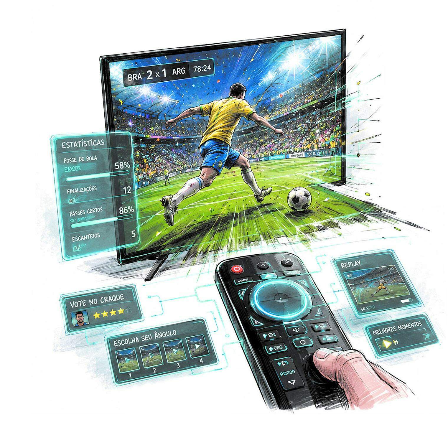 Telespectador passa a ter acesso a conteúdos e funcionalidades adicionais na tela da TV
