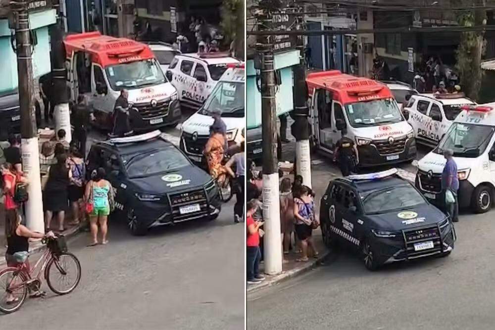 O incêndio aconteceu no bairro Vila Jóquei Clube, em São Vicente