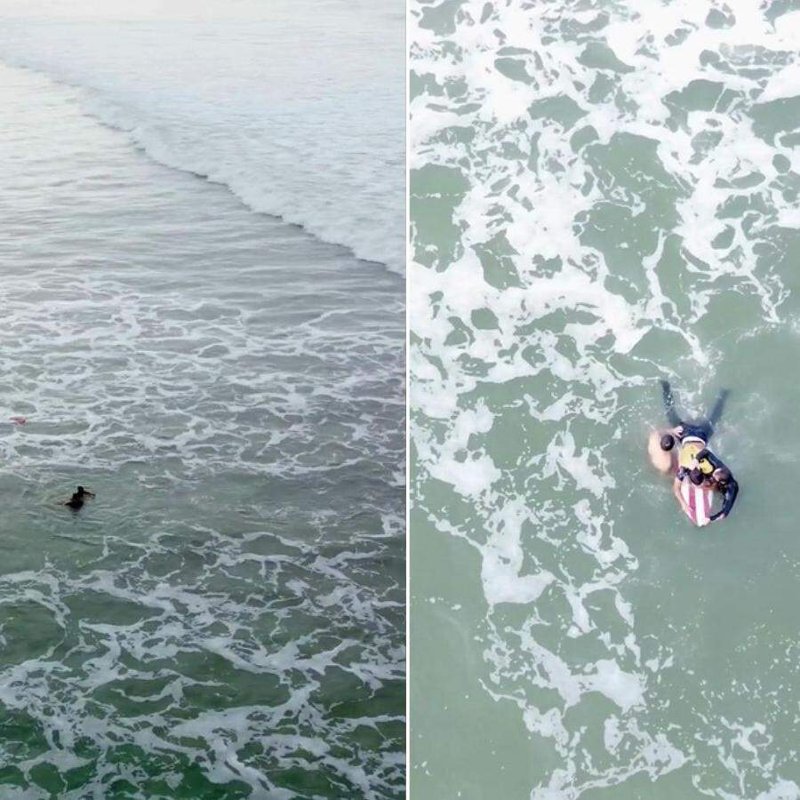 Pescadores caíram no mar após barco em que estavam virar
