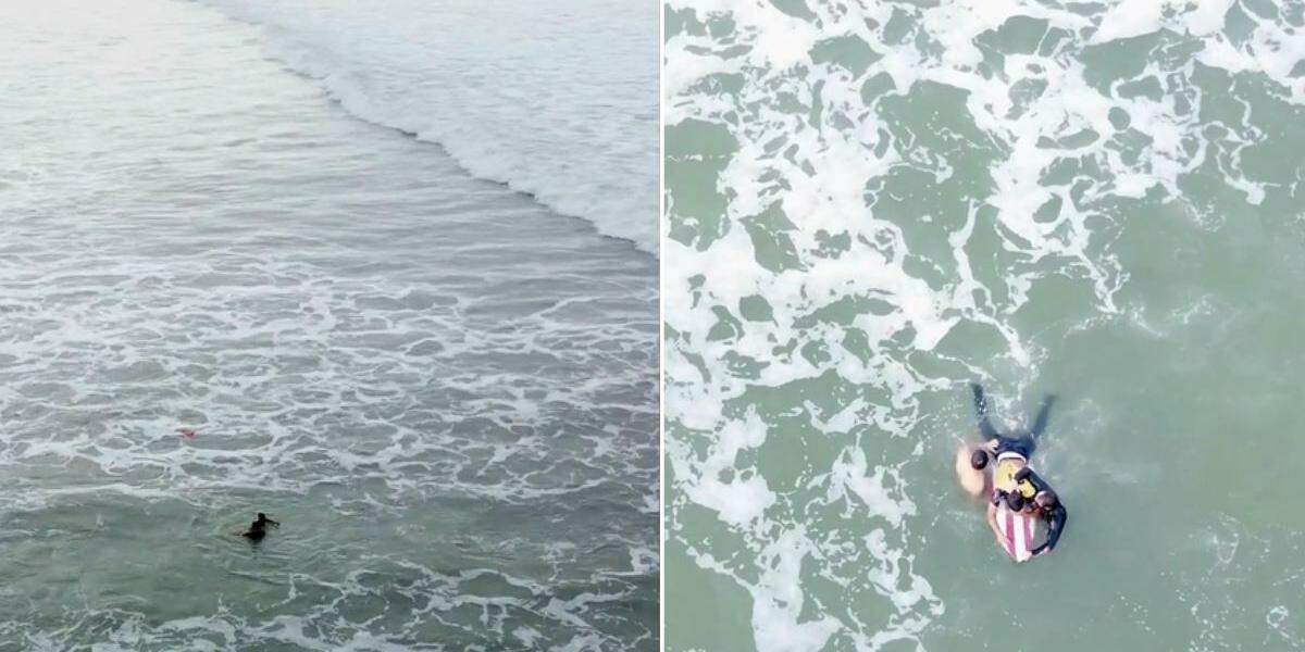 Pescadores caíram no mar após barco em que estavam virar