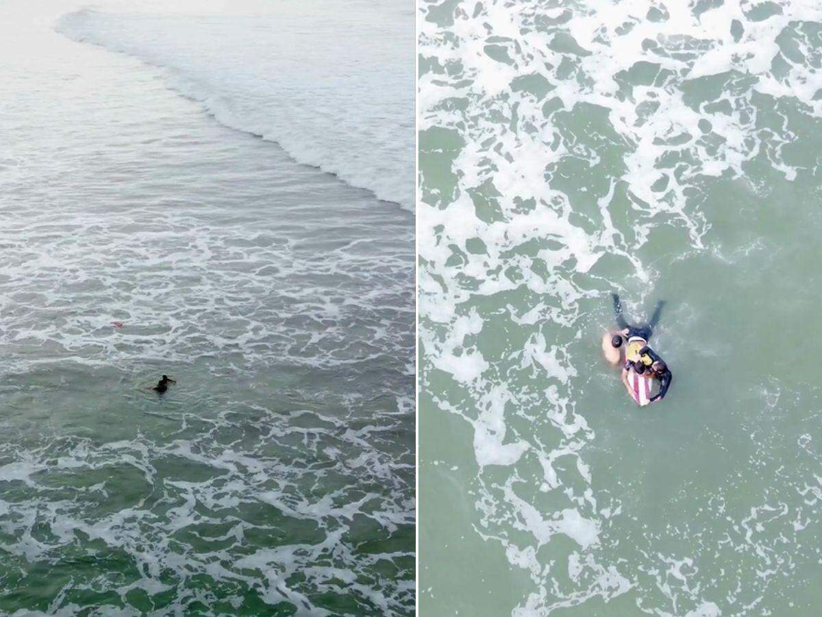 Pescadores caíram no mar após barco em que estavam virar