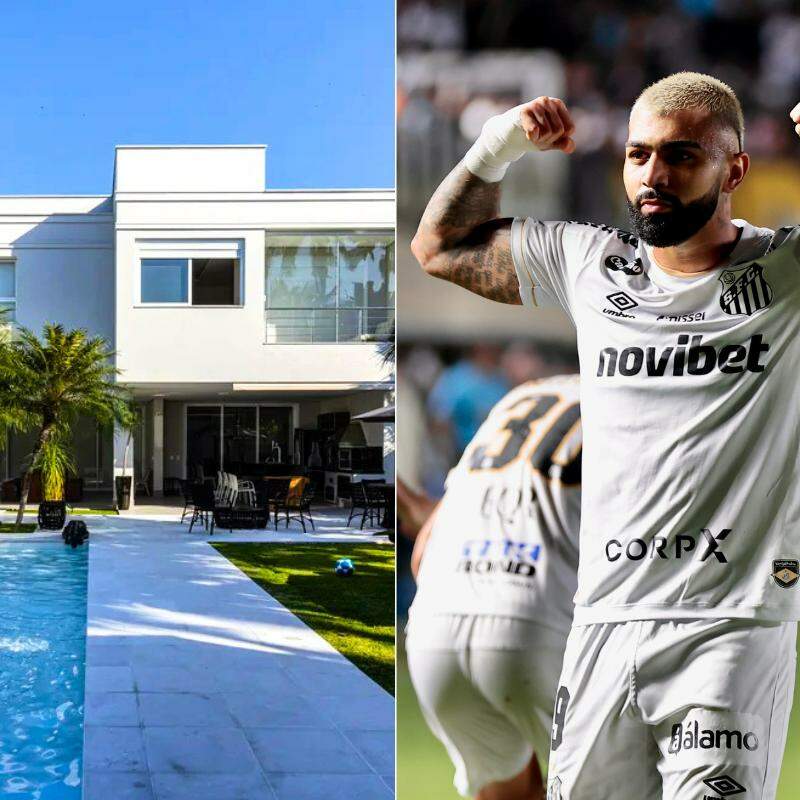 Com cerca de 720m², a mansão de Gabigol em Guarujá reúne ambientes personalizados, área de lazer e vários elementos que refletem a identidade do jogador do Santos