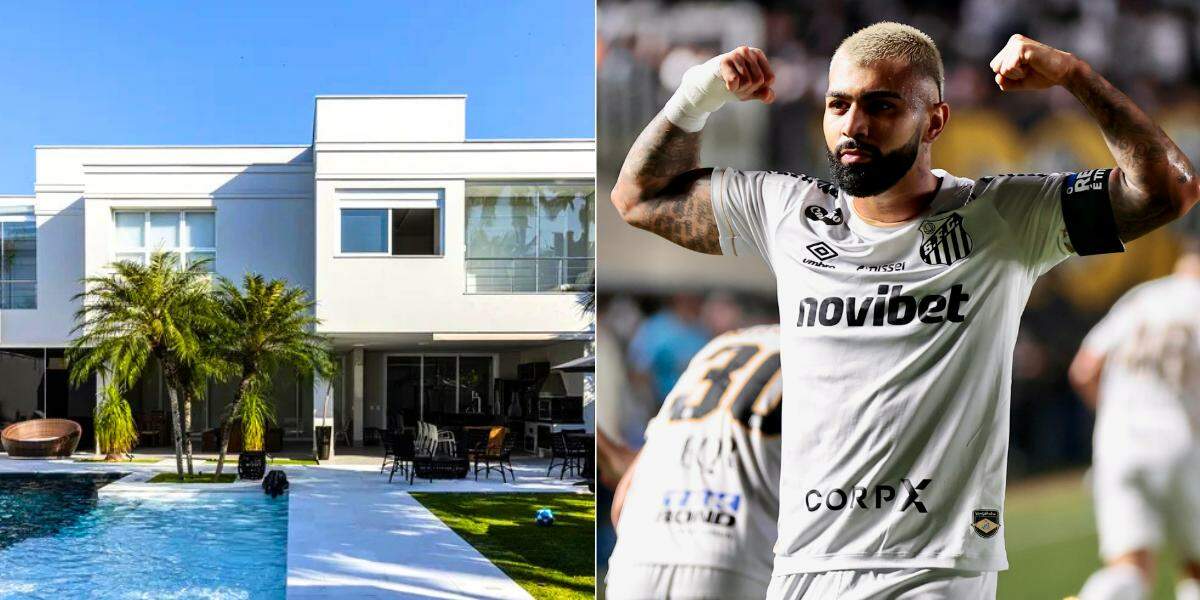 Com cerca de 720m², a mansão de Gabigol em Guarujá reúne ambientes personalizados, área de lazer e vários elementos que refletem a identidade do jogador do Santos