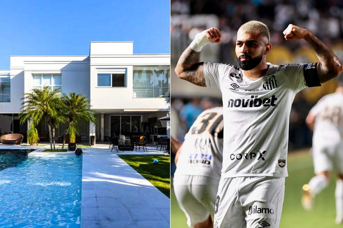 Com cerca de 720m², a mansão de Gabigol em Guarujá reúne ambientes personalizados, área de lazer e vários elementos que refletem a identidade do jogador do Santos