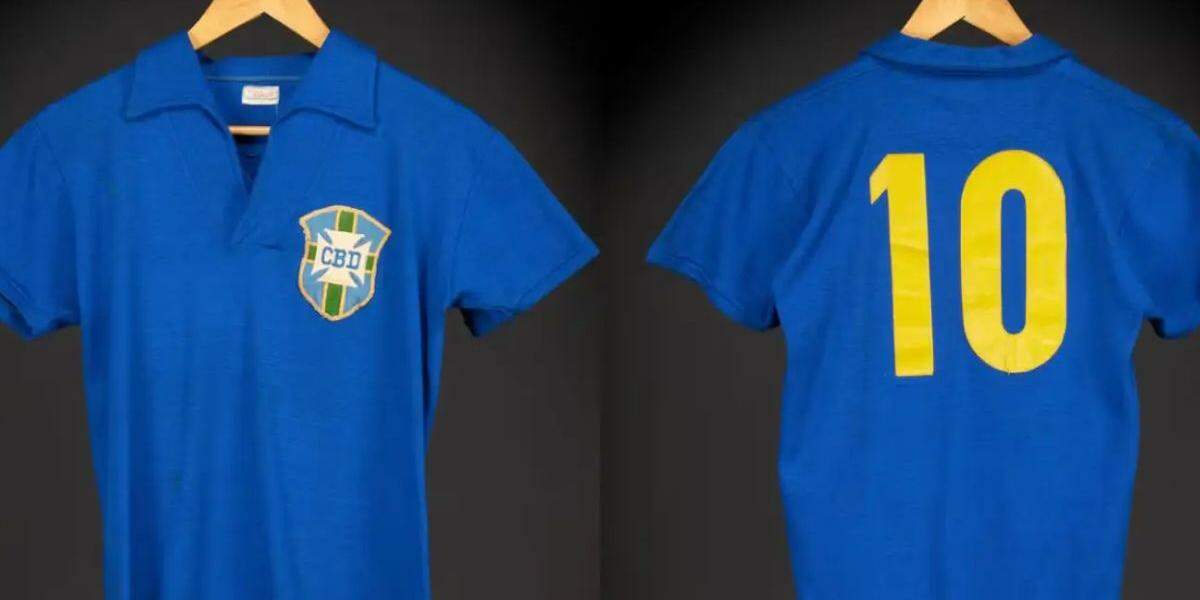 Camisa de Pelé da final da Copa de 58 vai a leilão com valor estimado de R$ 30 milhões