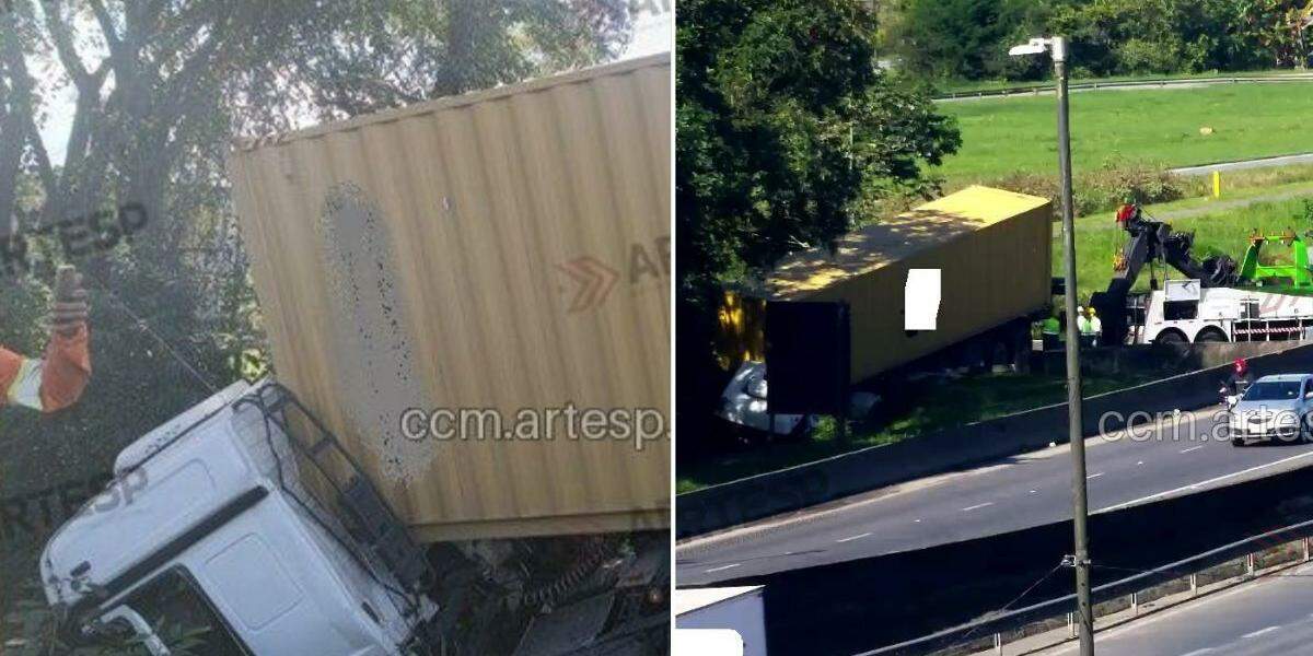 Veículo invadiu área de vegetação após colidir em mureta