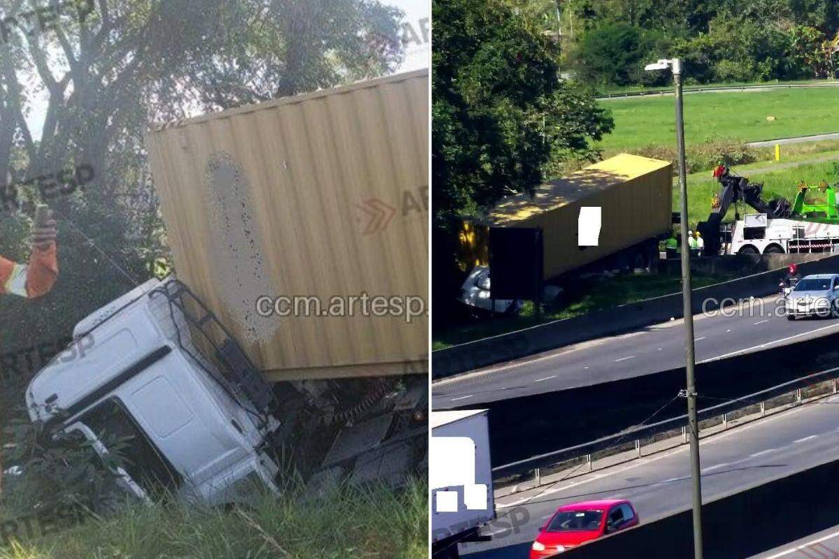 Veículo invadiu área de vegetação após colidir em mureta