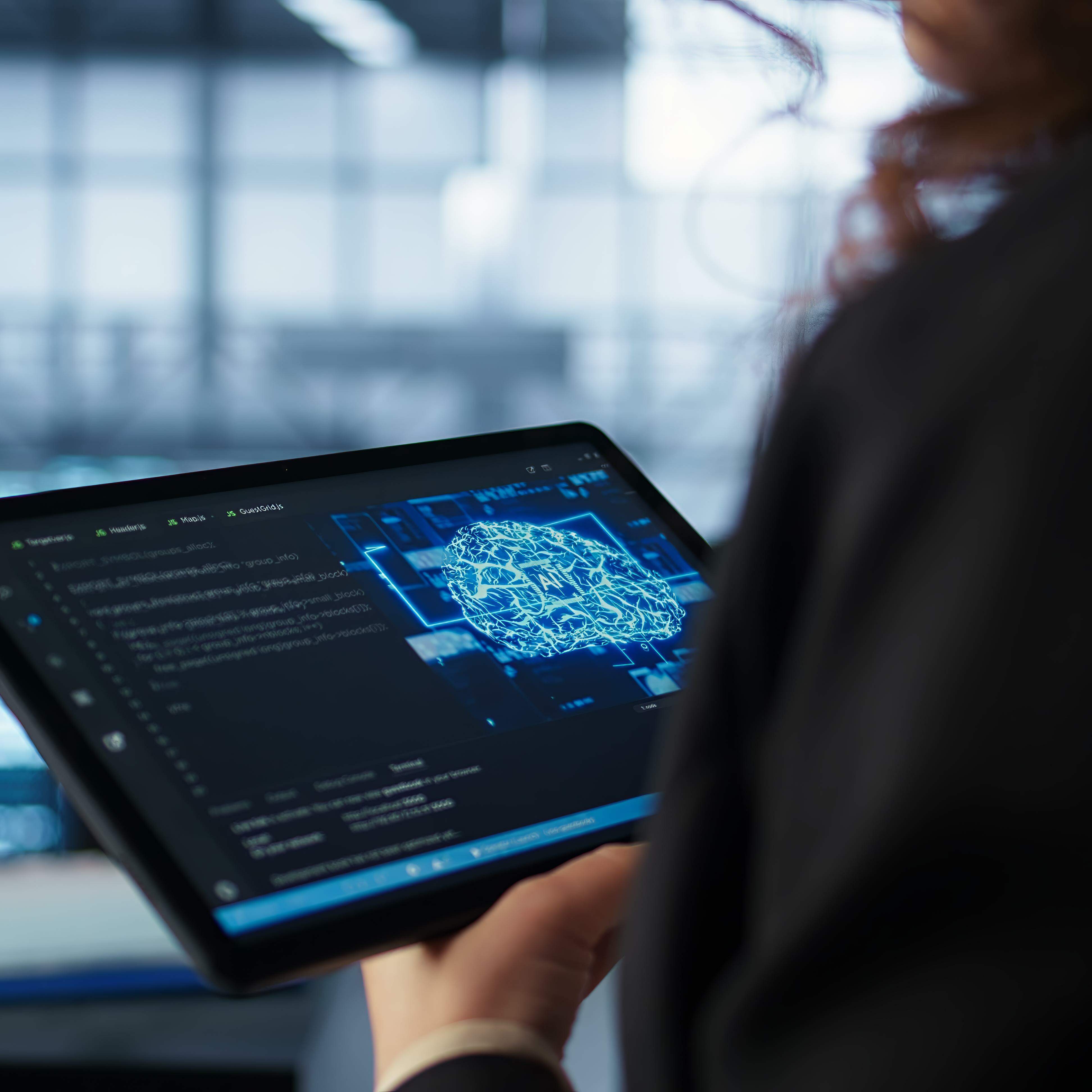 Interface de inteligência artificial em ambiente corporativo de tecnologia