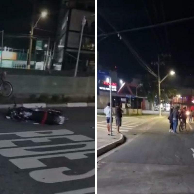 Acidente aconteceu na Avenida Dom Pedro I, em Guarujá, na madrugada desta terça-feira (9)