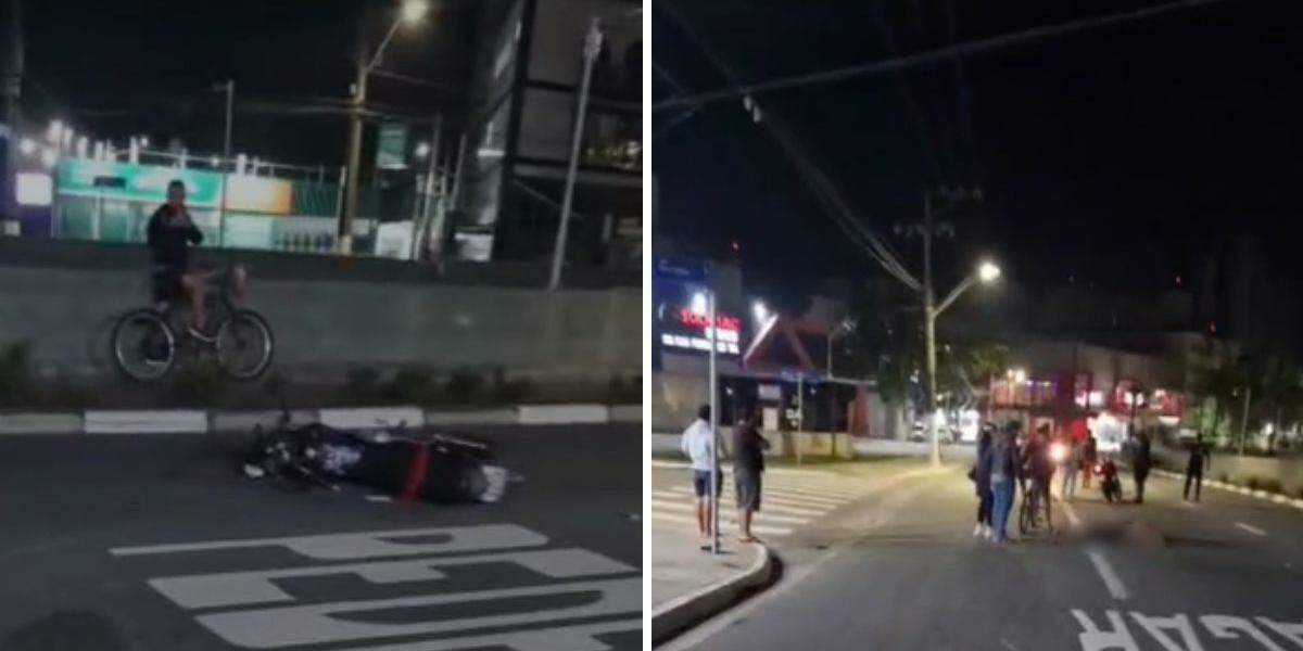 Acidente aconteceu na Avenida Dom Pedro I, em Guarujá, na madrugada desta terça-feira (9)