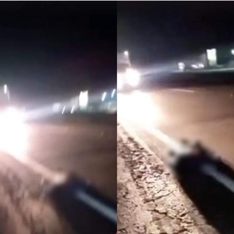 Após o atropelamento, o corpo do homem permaneceu sobre a faixa de rolamento