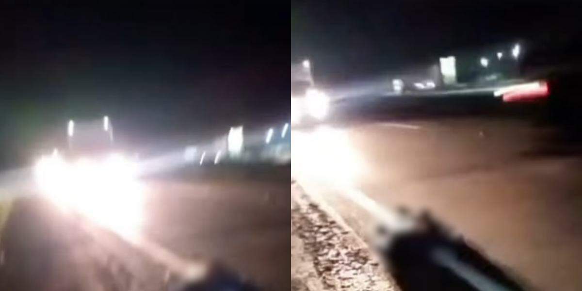Após o atropelamento, o corpo do homem permaneceu sobre a faixa de rolamento