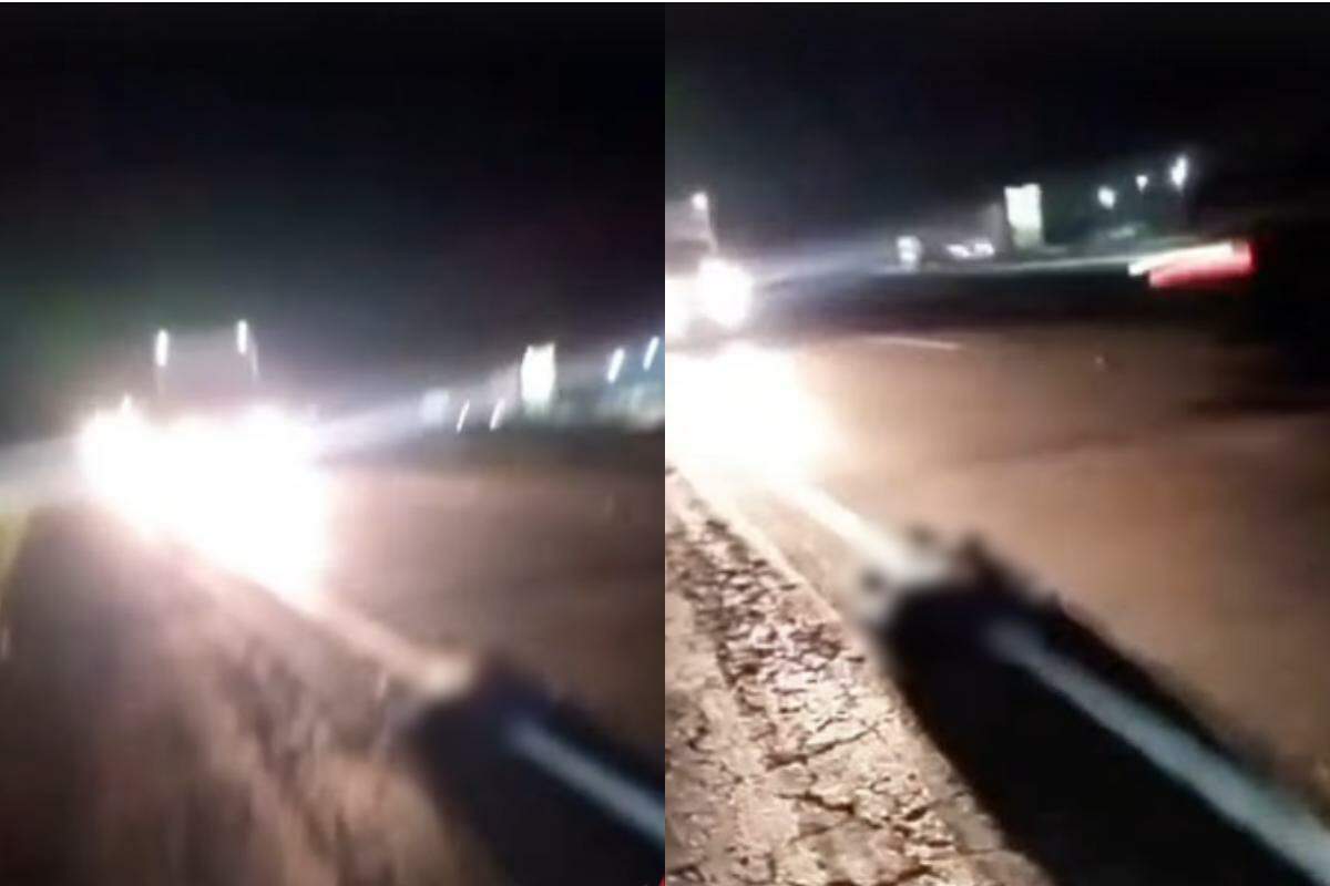 Após o atropelamento, o corpo do homem permaneceu sobre a faixa de rolamento