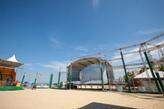 Em Praia Grande, uma arena especial foi montada na praia do bairro Guilhermina com megatelões
