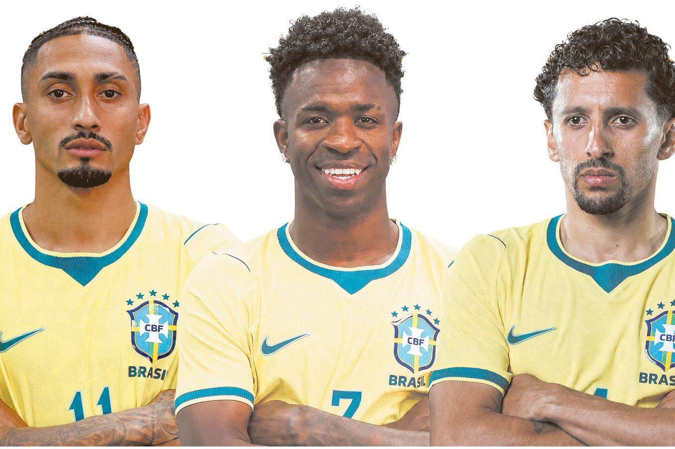 Com Raphinha, Vini Jr e Marquinhos como pilares do time, Brasil inicia a busca pelo sexto título mundial neste sábado (13), contra o Marrocos