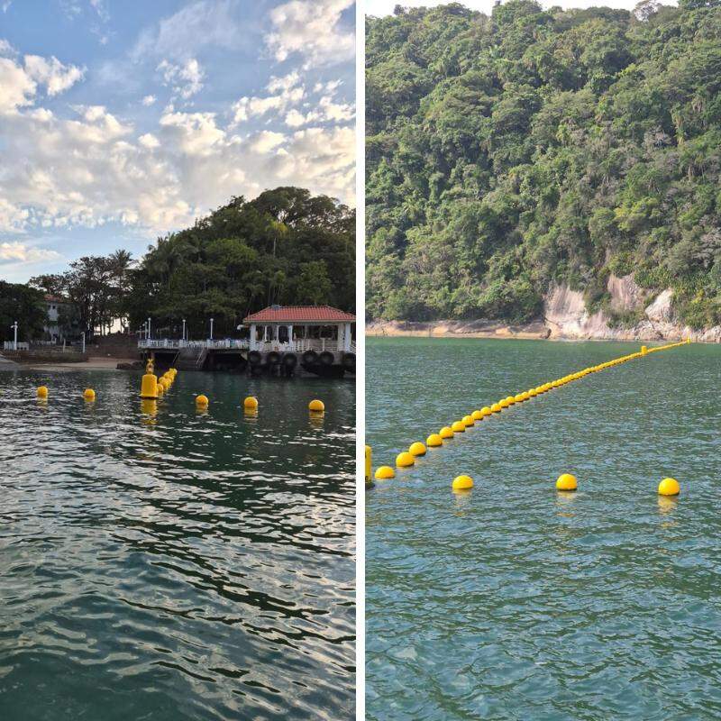 O Clube de Pesca de Santos informou que a delimitação da área próxima à Ilha das Palmas destina-se à segurança de todos os banhistas que frequentam o local e aos banhistas