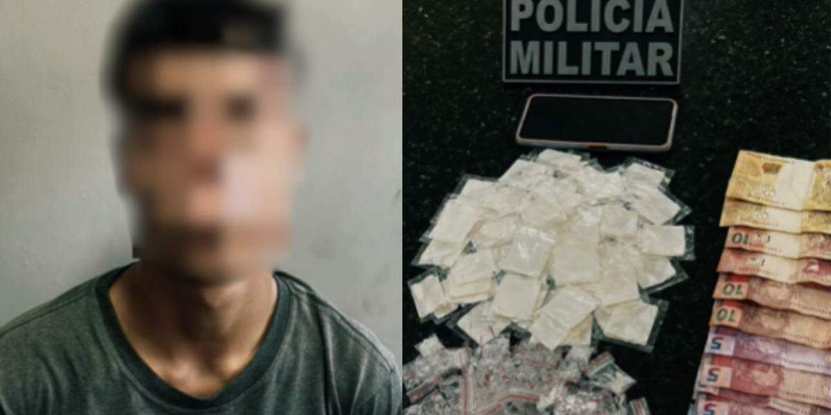 Homem foi preso e porções de drogas foram apreendidas