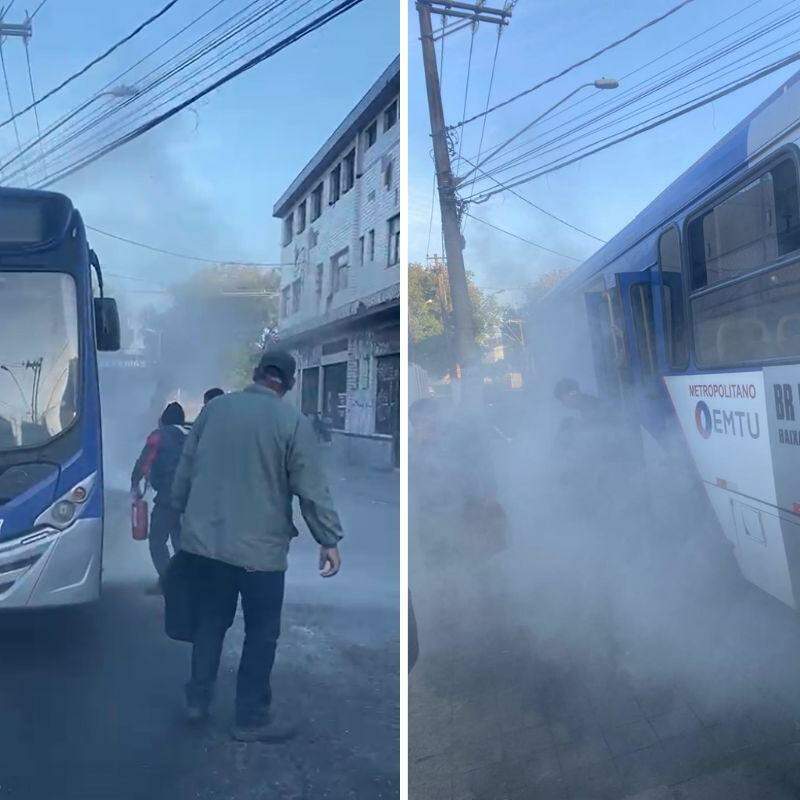 Motorista utilizou extintor de incêndio para combater as chamas