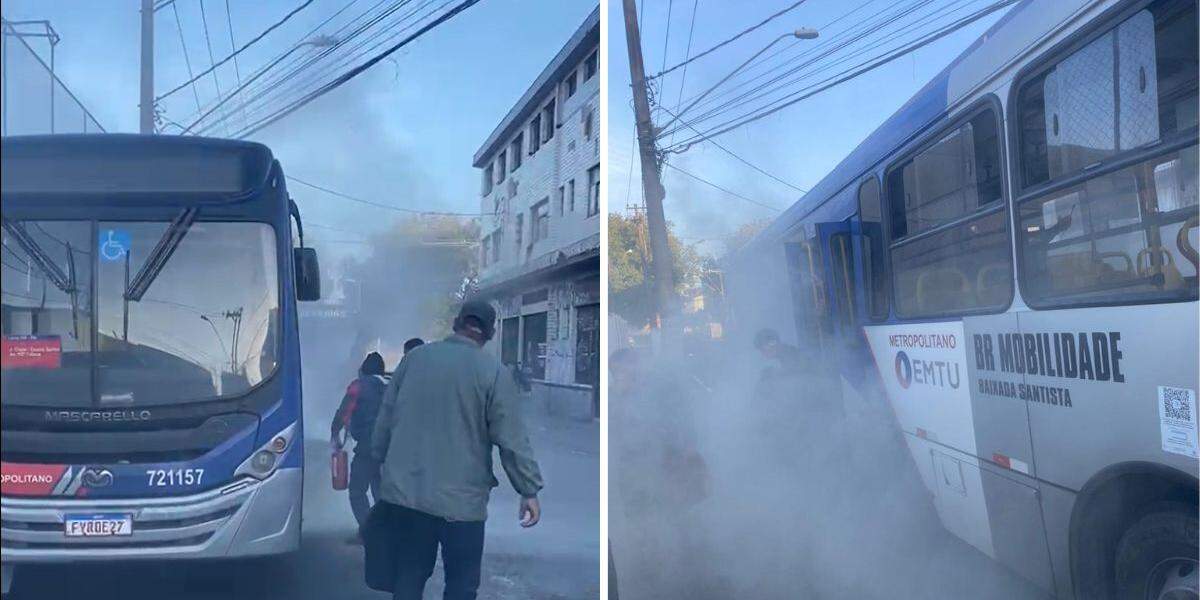 Motorista utilizou extintor de incêndio para combater as chamas