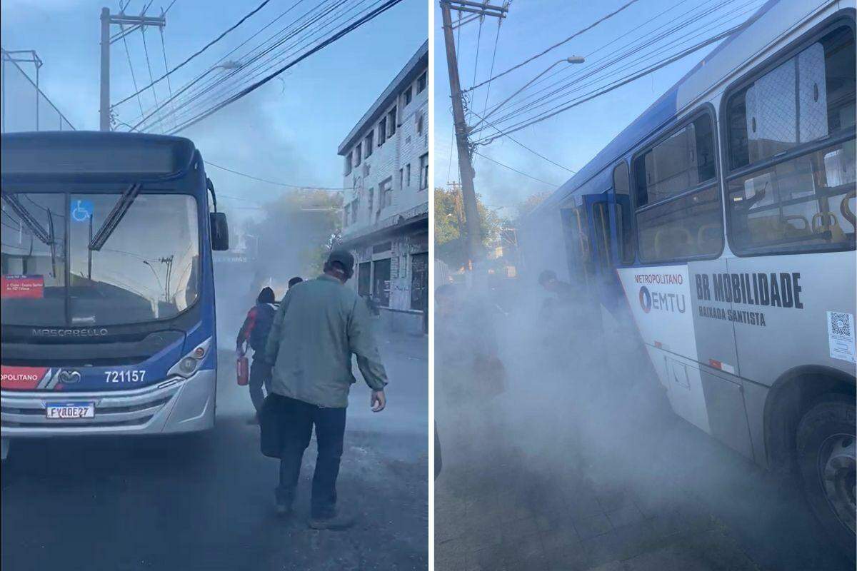Motorista utilizou extintor de incêndio para combater as chamas