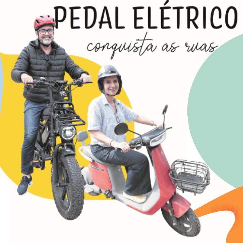 Hélio levou o amor antigo por bicicletas para o modelo elétrico; Luciana também aderiu para chegar aos compromissos, e prega mais respeito por parte dos condutores em relação aos pedestres