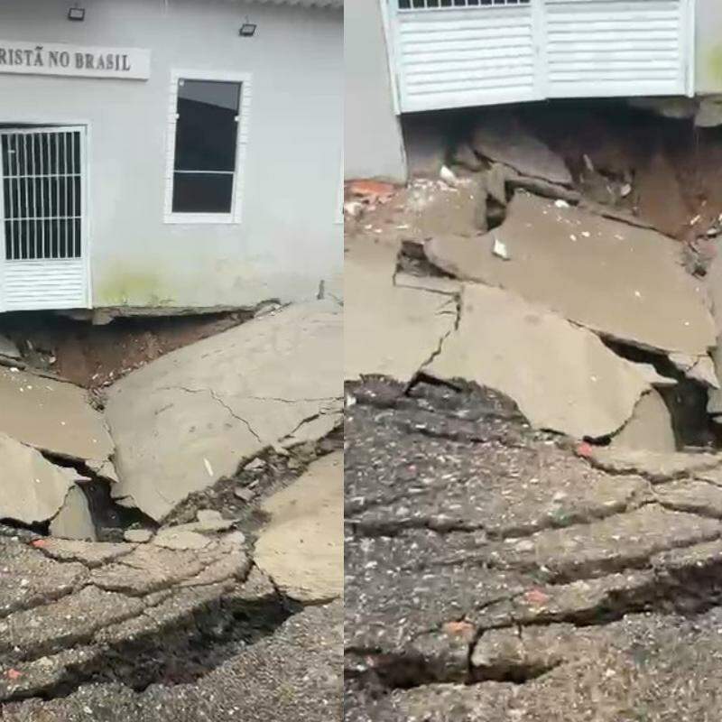Cratera se abriu na Rua Mecanizada