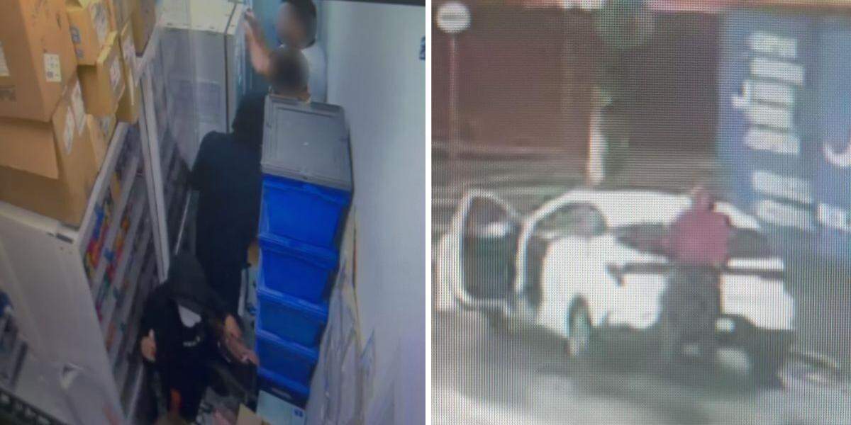 Trio roubou farmácia na Avenida Presidente Kennedy, em Praia Grande, e fugiu de carro; dois envolvidos foram detidos