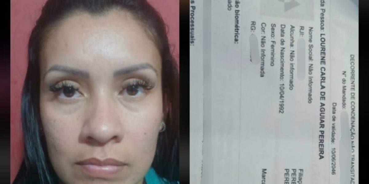 Lourene Carla de Aguiar Pereira, de 34 anos, foi capturada no bairro Rio do Poço, em Itanhaém