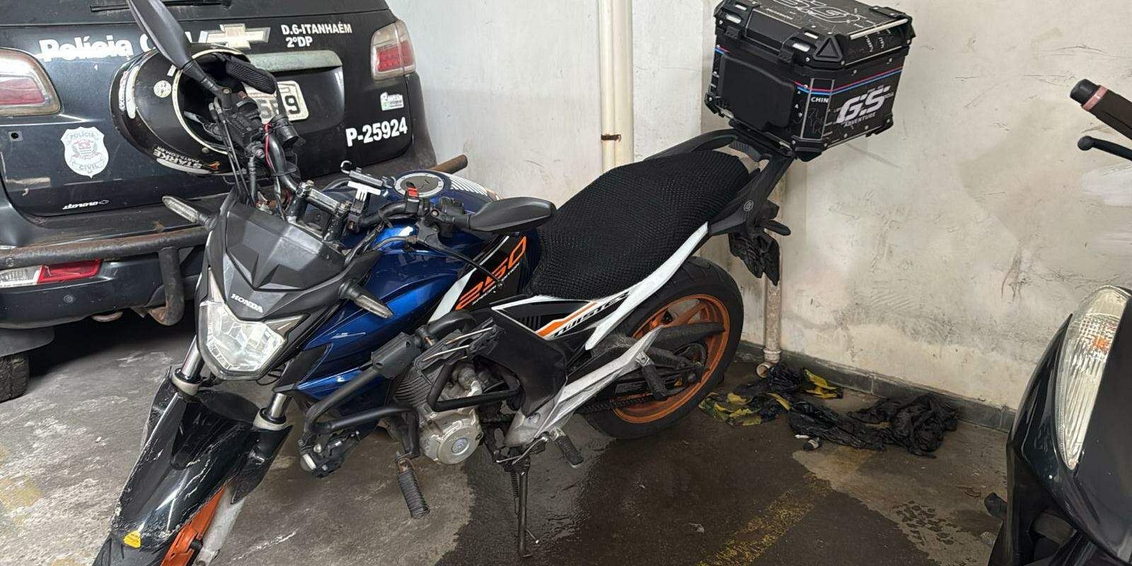 Motocicleta utilizada na entrega também foi apreendida