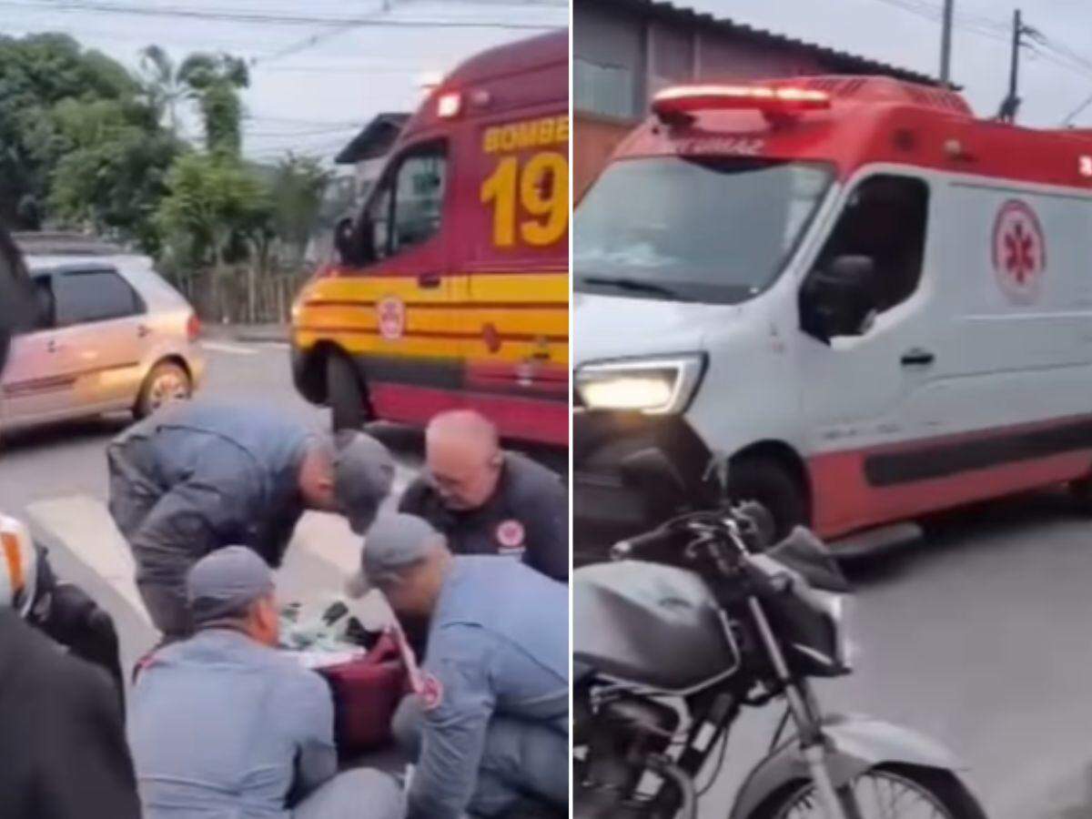 O Corpo de Bombeiros e o Samu atenderam a ocorrência