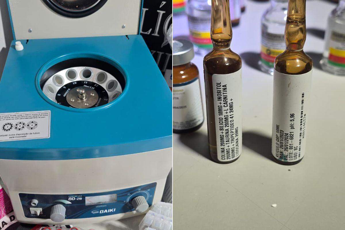 No local, foram apreendidos produtos destinados à esterilização e assepsia hospitalar