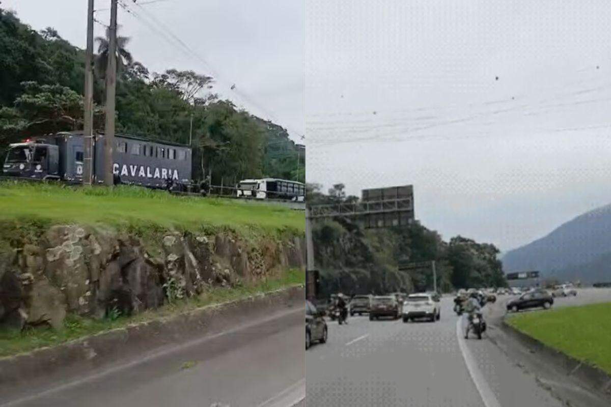 Ação criminosa na Rodovia dos Imigrantes fez motoristas voltarem na contramão