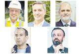 No alto: Rogério Saran (APS); Cláudio Oliveira (CEO da BTP) e Eduardo Abrunhosa (Mackenzie), e, abaixo: Paulo Alexandre Barbosa (PSD) e Bruno Orlandi (secretário de Portos)