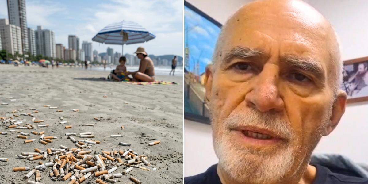 Vereador Benedito Furtado sobre proibir cigarros na praia de Santos: "Bitucas de cigarro queimam os pés das pessoas, os animais marinhos ou as aves acabam comendo e muitas vezes até morrem"