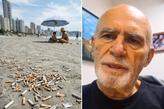 Vereador Benedito Furtado sobre proibir cigarros na praia de Santos: "Bitucas de cigarro queimam os pés das pessoas, os animais marinhos ou as aves acabam comendo e muitas vezes até morrem"