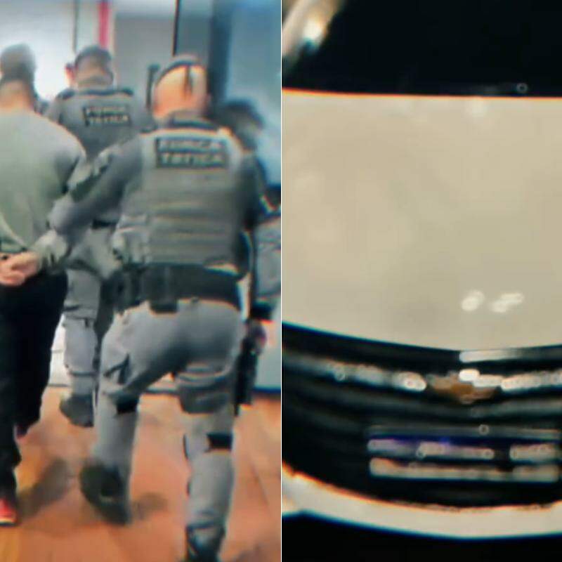 Dupla foi capturada pela PM em Praia Grande durante patrulhamento; carro tinha placas adulteradas
