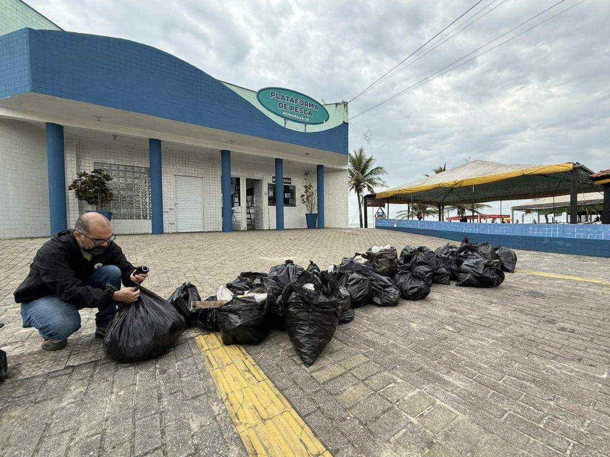 Lixo foi recolhido na região da Plataforma de Pesca