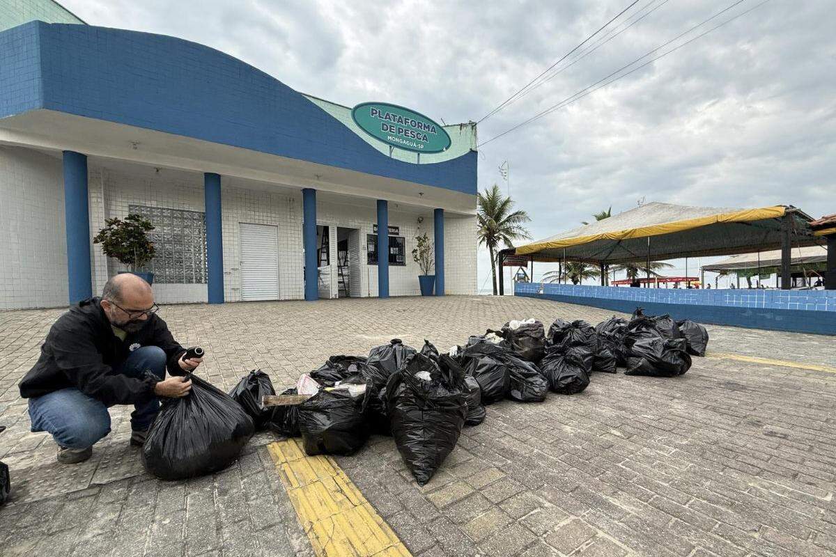 Lixo foi recolhido na região da Plataforma de Pesca