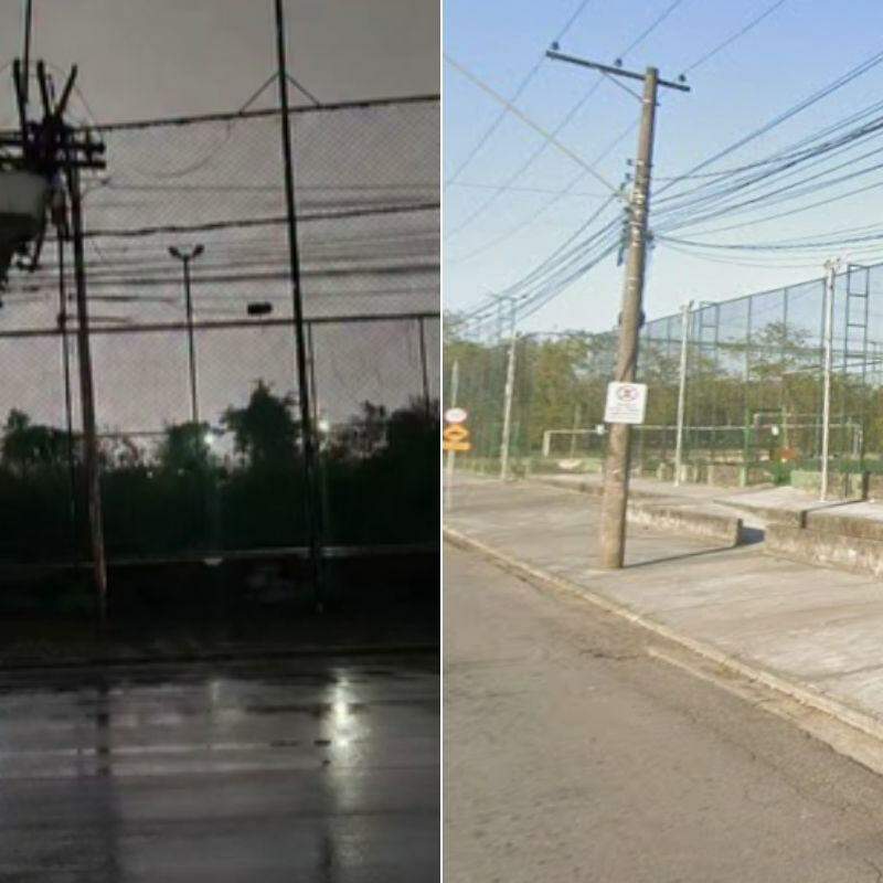 Poste fica em frente ao ginásio no Bolsão 7, em Cubatão
